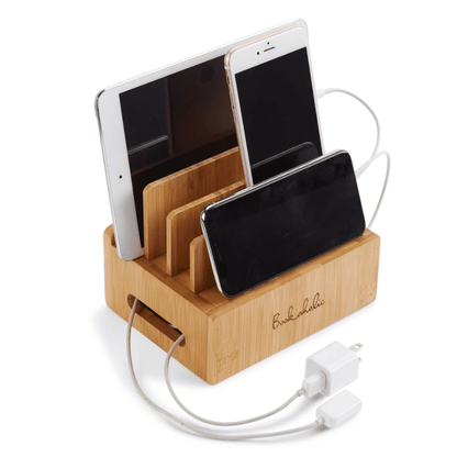 Bamboo Charging Station & Cord Organizer